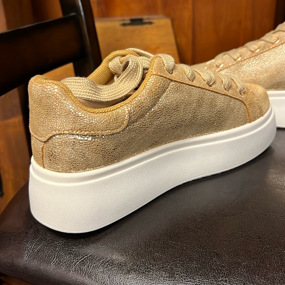 Gold dress sneakers
